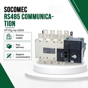 SOCOMEC <span class=keywords><strong>Interruptor</strong></span> de transferencia automática de doble potencia Modelo ATYSg 4P 3 <span class=keywords><strong>Fase</strong></span> 4 Polos 6ka Capacidad de ruptura Uso industrial 10A-3200A - Product Image 1