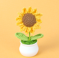 Planta Artificial de Margarita en Maceta, Girasol de Ganchillo, Regalos de San Valentín, Planta de Girasol Simulada en Maceta, Decoración de Habitaciones