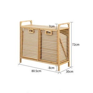 Panier à linge en bambou portable avec sac de doublure amovible panier de trieur de vêtements en bois pour le stockage de Garage d'outils émis en usine - Product Image 3