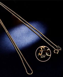 Collier chaîne carrée en or rose pur 18 carats de luxe pour hommes, bijoux personnalisés italiens en or AU750, vente en gros Xinfly - Product Image 3