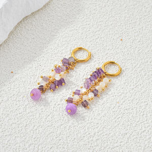 2025 nouveauté ensemble de bijoux en cristal naturel pour femmes mode Bracelet collier et boucles d'oreilles avec pierre breloque perles cadeau - Product Image 4