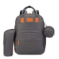 Sac à dos de grande capacité USB pour maman Sac à couches multifonctionnel et étanche Poches isolées Sangles de poussette pour l'été Fermeture éclair