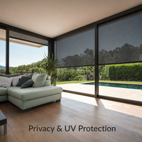 Persianas enrollables motorizadas con certificación CE para exteriores, resistentes al viento, con tela opaca impermeable para gazebo y patio.