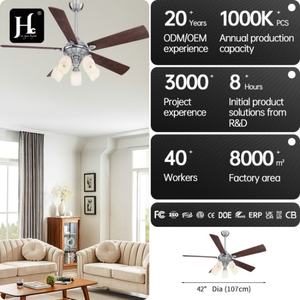 Popular Design Decorative Type 5 MDF Blades 48 inches Zipper Control <b>Ceiling</b> <b>Fan</b> <b>with</b> <b>Light</b> - Product Image 4