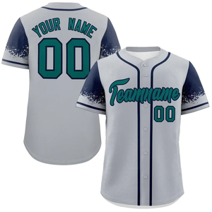 Maillot de baseball personnalisé avec effet éclaboussures de peinture : Chemise à boutons personnalisée pour équipe - Product Image 2