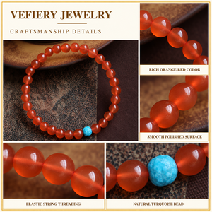 Natural Red Agate Turquoise Mixed Beaded Stretch <b>Bracelet</b> with Decorative Accents <b>for</b> <b>Women</b> Jewelry Wholesale - Product Image 3