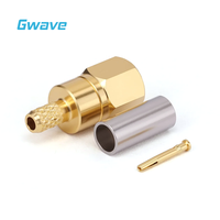 Gwave SMC Connecteur RF femelle en laiton plaqué or 50 Ohm pour câbles RG316 et RG316D DC-3GHz gamme