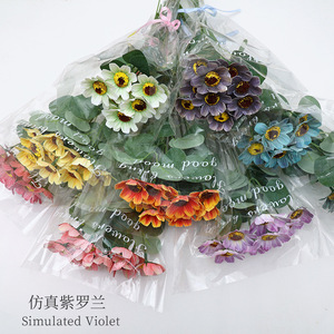 Ramo de Violetas Artificiales, Flores de Seda y Plástico, Alta Simulación, Decoración de Bodas, Estilo Clásico, Reutilizables - Product Image 5