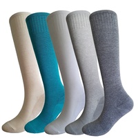 Chaussettes de compression respirantes unisexes de haute qualité personnalisées, chaussettes de compression pour infirmières, coton uni, couleur unie, 15-20 mmhg, pour femmes