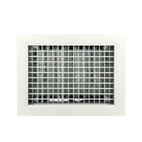 Grilles et diffuseurs d'aération Ying Ta à double déflection, carrés, en alliage d'aluminium blanc, anti-corrosion, anti-rayures, avec amortisseur OB