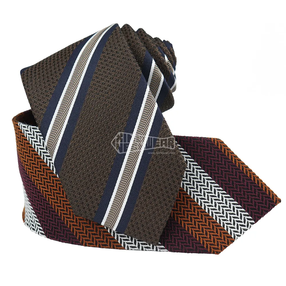 Braune Krawatte Herbst Farb Krawatten Herbst Geometrie Herren Seidenmuster Streifen Winter Wolle Seidenmischung Krawatte