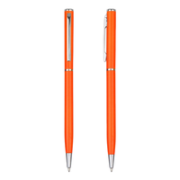 Stylo bille métallique pour commandes en gros, approvisionnement stable, corps fin, encre noire, usage bureau et scolaire, pour la revente, logo personnalisé