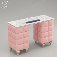 Table de manucure moderne blanche avec lumières LED et aspirateur de poussière, ensemble table et chaise de manucure individuels, table à ongles - Offre Spéciale