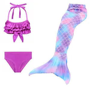 3Pcs fashion designs mermaid tails kids rainbow mermaid fin mermaid tail for swimming