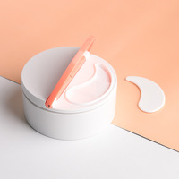 Pot en gros détachable avec spatule et couvercle rabattable, vide, en plastique, pour patchs oculaires, conteneur de rangement, rechargeable, emballage cosmétique et de soin de la peau