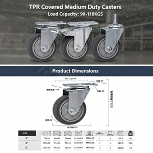 ล้อเลื่อนยางยืดหยุ่นขนาด 4 นิ้ว แบบ Heavy Duty พร้อมเบรกแบบเหยียบ เงียบไร้เสียง สำหรับเคลื่อนย้ายในโรงงาน - Product Image 3