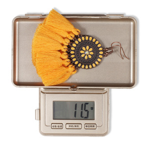 Flower Pattern <b>Drop</b> <b>Earrings</b> <b>Red</b> Tassel Vintage Alloy Women's Party Jewelry - Product Image 3