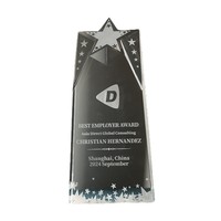 Trophée en cristal Creative Trade en forme d'étoile à cinq branches, personnalisable par gravure sablée et impression de logo, récompense pour les sports