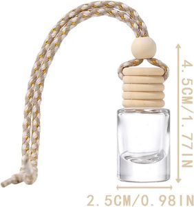 <b>5ml</b> 8ml 12ml Cylinder Shaped Transparent Car Air Freshener Empty Glass <b>Bottle</b> Wooden Cap Car Hanging <b>Perfume</b> <b>Bottle</b> - Product Image 2