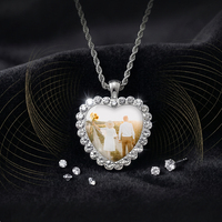 Collier personnalisable en forme de cœur avec portrait de couple, double usage pour photo d'animal de compagnie, bijoux pour l'exportation