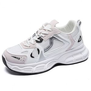 Zapatillas Deportivas de Plataforma Estilo Coreano para Mujer, con Diseño de Malla Blanca y Gris, para Otoño, para Amantes del Streetwear - Product Image 5