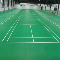 Sol de terrain de badminton intérieur en vinyle PVC Long Jiao, surface rugueuse amovible, épaisseur 5 mm, écologique, absorption des chocs, antidérapant