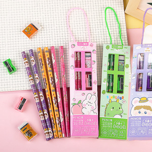 Ensemble de papeterie Pencie 5 en 1 avec crayon, règle, taille-crayon et gomme pour enfants, cadeau scolaire - Product Image 3