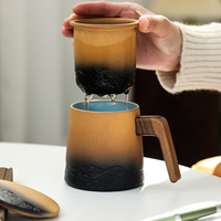Mug à thé en céramique jetable au design classique avec motif personnalisé et boîte cadeau pour un usage domestique