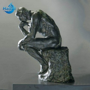 Décoration de jardin extérieure, sculpture célèbre en <span class=keywords><strong>bronze</strong></span>, reproduction grandeur nature de la statue du Penseur de <span class=keywords><strong>Rodin</strong></span>, à vendre - Product Image 4