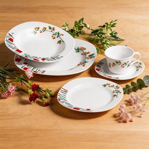 Service de table carré en porcelaine 30 pièces, marque Harvit, résistant au lave-vaisselle et au micro-ondes, ne se décolore pas, idéal pour les restaurants - Product Image 4