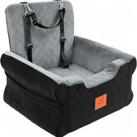 Coussin de siège auto universel pour chiens, coussin de voyage moelleux pour siège avant de véhicule avec ceinture de sécurité