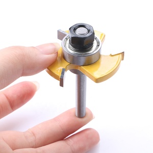 2 <b>Pc</b> 6.35mm Shank High Quality Tongue & Groove Joint Assembly Bit <b>Set</b> Stock Wood Cutting Tool - Product Image 2