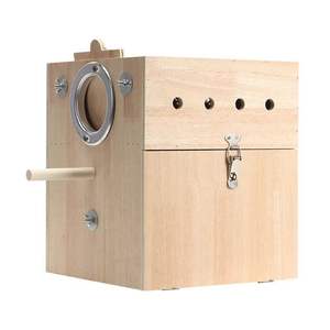 Boîte d'élevage de perroquets verticale nid d'incubation dédié pinsons nid d'oiseau isolé en bois naturel - Product Image 2