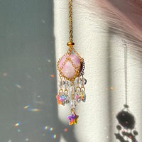 Décoration en Améthyste Naturelle, Boule de Cristal de Quartz Rose, Attrape-Soleil, Décoration Murale, Décoration de Fenêtre, Décoration de Jardin, Décoration de Voiture, Accessoires