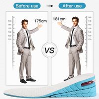 Semelles rehausseuses de hauteur à coussin d'air 3 couches pour hommes et femmes – Augmenteur de taille pour chaussures