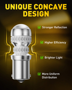 2x Bombillas LED BA15S Rojas de 54 LED para Freno, Intermitente y Luz Trasera, Canbus 1156 2835, Globo Brillante - Product Image 2