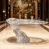 Table basse en résine transparente moderne de luxe, faite à la main, écologique, meubles de salon pour la décoration de villa