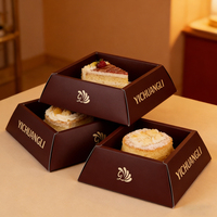 Boîte à gâteau personnalisée avec logo imprimé, design gratuit, écologique, en papier alimentaire, pour tiramisu, pain, emballage de luxe, boîte cadeau pour chocolat
