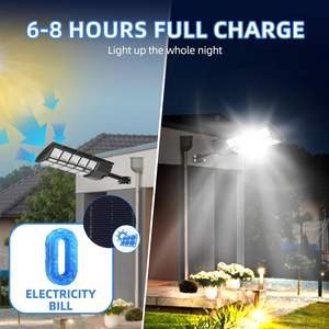 ไฟส่องสว่างลานจอดรถพลังงานแสงอาทิตย์แบบรวมทุกอย่างในหนึ่งเดียว พร้อมรีโมทคอนโทรล กันน้ำ ระบบเปิด-ปิดอัตโนมัติเมื่อมืด 1000W/2000W/3000W วัสดุ ABS ขายส่ง - Product Image 4