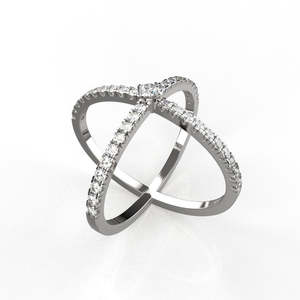 แหวนเงินสเตอร์ลิงลายไขว้สำหรับเด็กผู้หญิง &amp;   ผู้หญิง - Product Image 6