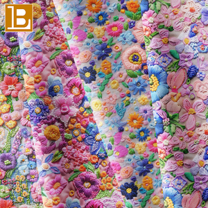Tissu en popeline de coton imprimé numérique tissé en gros BILU, 150 GSM, broderie florale 3D, imprimé personnalisé pour chemise et chemisier - Product Image 1