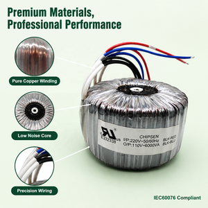 Trasformatore di Potenza SMPS Monofase CHIPSEN Personalizzato da Fabbrica Cinese, 10kVA, Ingresso 220V, Uscita 480V per Amplificatori Audio - Product Image 1