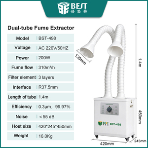 <span class=keywords><strong>Extractor</strong></span> <span class=keywords><strong>de</strong></span> Humo <span class=keywords><strong>de</strong></span> <span class=keywords><strong>Soldadura</strong></span> BESTOOL BST-498 con Doble Manguera, 275W, Sin Escobillas, Absorbedor <span class=keywords><strong>de</strong></span> Humo <span class=keywords><strong>de</strong></span> <span class=keywords><strong>Soldadura</strong></span>, Fuerte Succión, Purificador, 220V/50Hz - Product Image 6