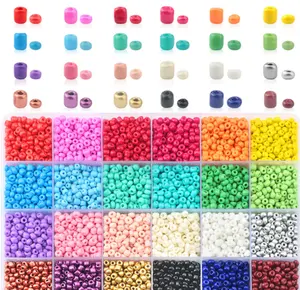 Perles de rocaille en verre pour la fabrication de bijoux, pièces, mélange de couleurs et de bonne qualité, vente directe depuis l'usine