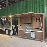 Meuble de cuisine en acier inoxydable, armoire modulaire d'extérieur pour piscine, station barbecue, armoire de cuisine extérieure personnalisée pour villa et patio