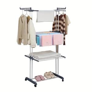 <span class=keywords><strong>Séchoir</strong></span> <span class=keywords><strong>à</strong></span> <span class=keywords><strong>linge</strong></span> pliable <span class=keywords><strong>sur</strong></span> pied multifonction, nouveau modèle, quatre niveaux, <span class=keywords><strong>séchoir</strong></span> <span class=keywords><strong>à</strong></span> vêtements surdimensionné avec <span class=keywords><strong>roulettes</strong></span> - Product Image 3