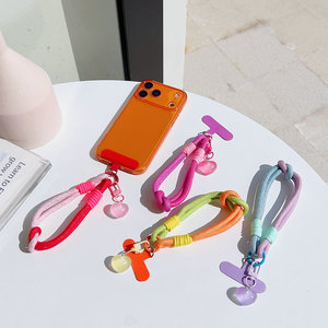 Heart Glitter Short Lanyard <b>Rope</b> Universal Phone Camera Patch Cord Hands Free Durable Nylon <b>Chain</b> Anti-lost Wrist Strap - Product Image 2