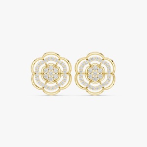 Hot Sale on Beautiful Diamond Floral <b>Stud</b> <b>Earrings</b> for Women with <b>Fine</b> Craftsmanship for Special Occasions Available for Sale - Product Image 1