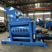 Bétonnière à double arbre à rotation forcée JS1000 |   Centrale de Béton Prête à l'Emploi Industrielle de 1000L, Machine de Malaxage