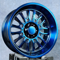 عجلات سيارات رياضية للطرق الوعرة مقاس 20-24×12-14 بوصة، قطعتان من السبائك المطروقة بلون أسود لامع عميق